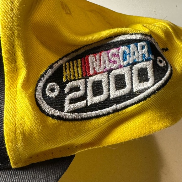 Vintage CAT Bill Davis Racing NASCAR Y2K Black Yellow Ward Burton Baseball Hat - Picture 4 of 9